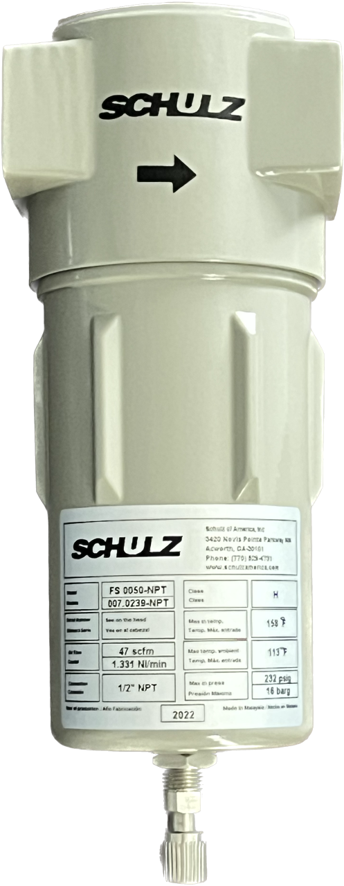SCHULZ AIR DRYER AFTER-FILTER - .01 MICRON | 1/2 INCH - 007.0239-NPT - ADS DRYER