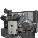 SCHULZ AIR COMPRESSOR - 15HP THREE PHASE - "LOW BOY" 120 GALLONS VERTICAL TANK - 208-230-460 VOLTS 932.9368-0