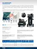 SOMAR SCHULZ AIR COMPRESSOR - 2HP 20GAL HORIZ-PORTABLE MSL-10MAX - 941.8036-0