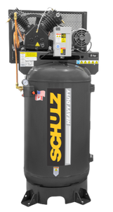 SCHULZ AIR COMPRESSOR 5HP THREE PHASE 80 GALLON TANK - 20CFM - 175 PSI 932.9340-0