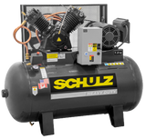 SCHULZ AIR COMPRESSOR - 7.5HP THREE PHASE - HORIZNTAL 80 GAL TANK - 30CFM - 175 PSI 932.9348-0