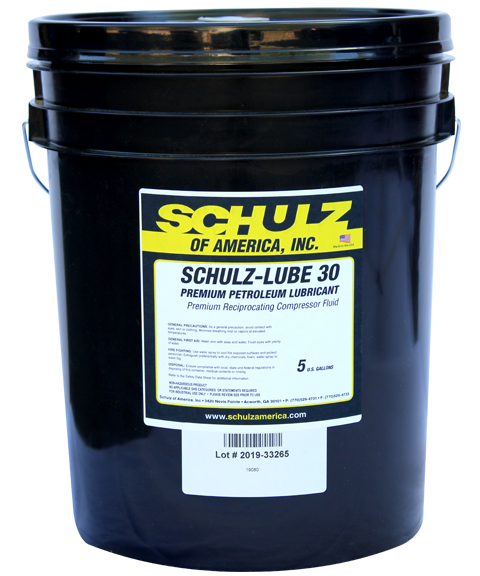 SCHULZ PREMIUM PETROLEUM LUBRICANT AIR COMPRESSOR FLUID 30# 5 GALLON