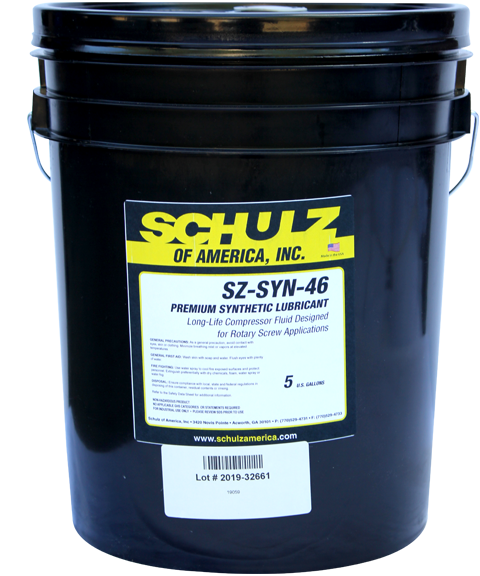 SCHULZ SUPER PREMIUM SYNTHETIC BLEND AIR COMPRESSOR FLUID SH-46 (5-GALLON)