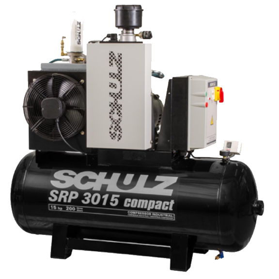 SCHULZ ROTARY SCREW SRP-3015 COMPACT - 15HP - 60 GAL - THREE PHASE 230\460v AIR COMPRESSOR 970.3454-0/F